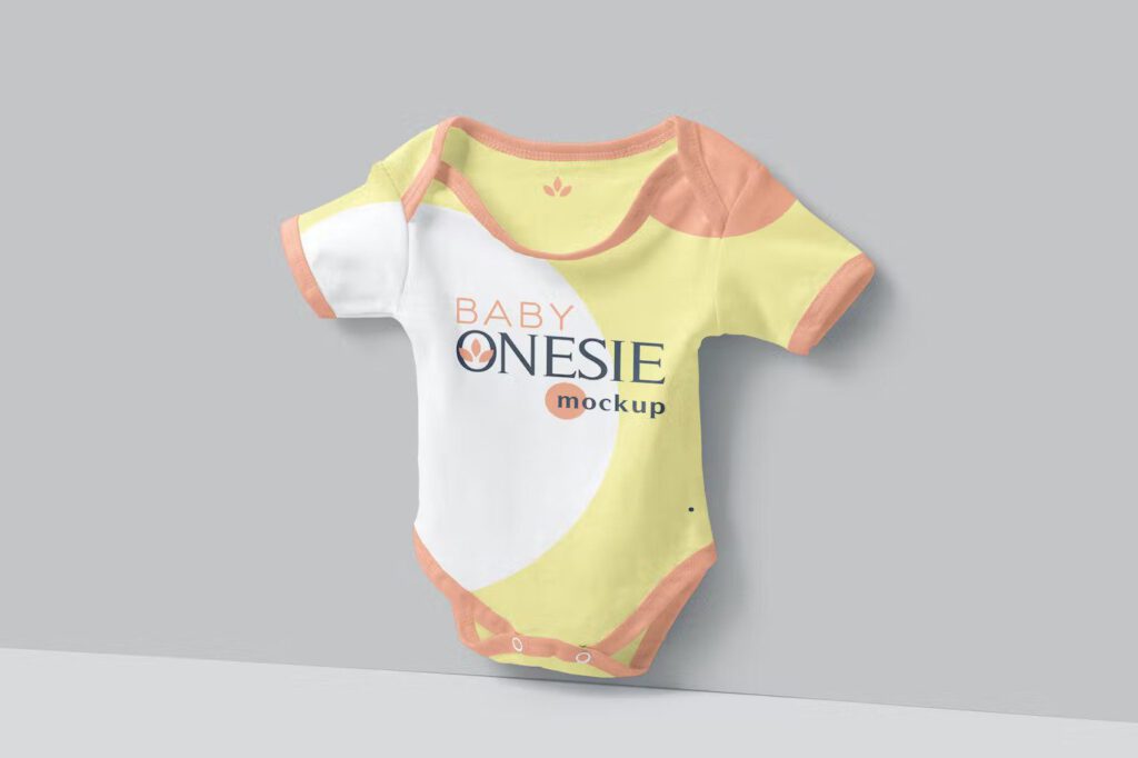 Baby onesie mockup set