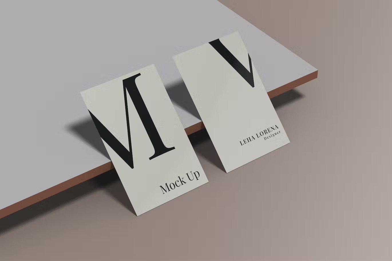 Modern vertical style business card mockup