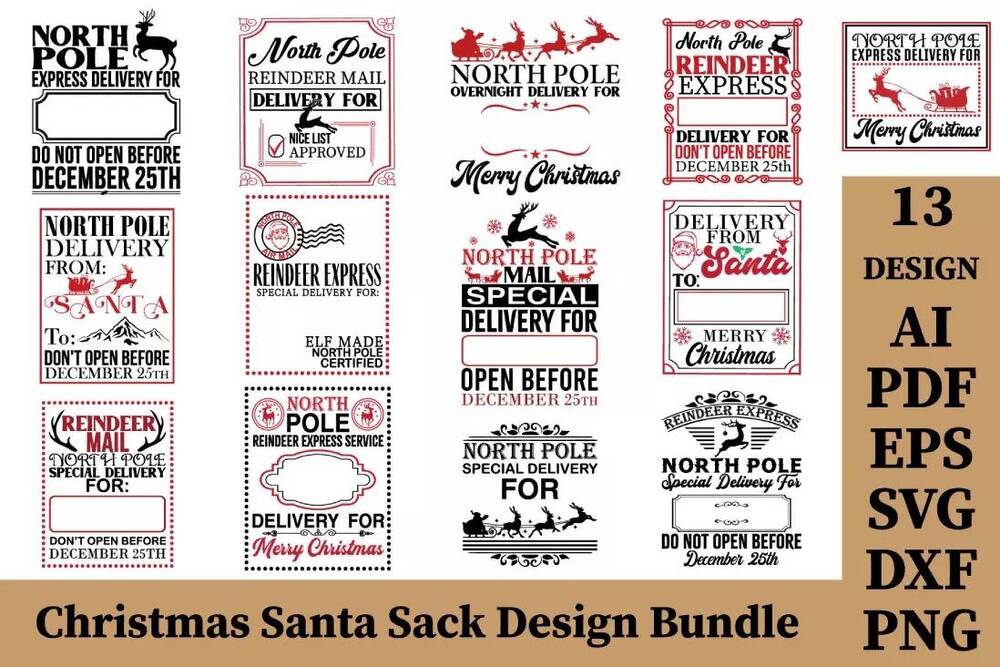Christmas Santa Sach designs bundle