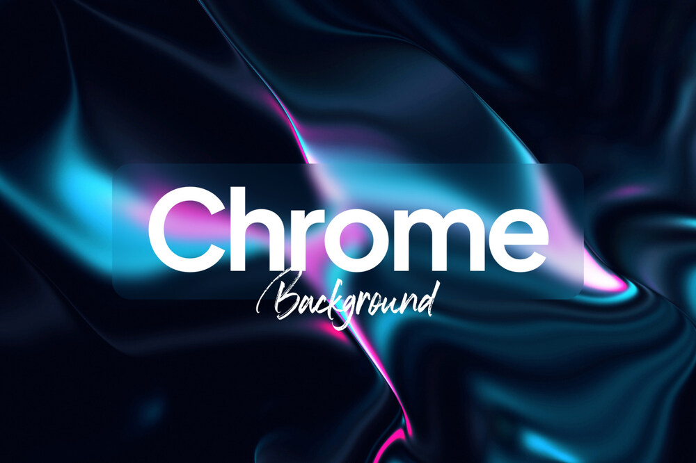 Colorful chrome background set
