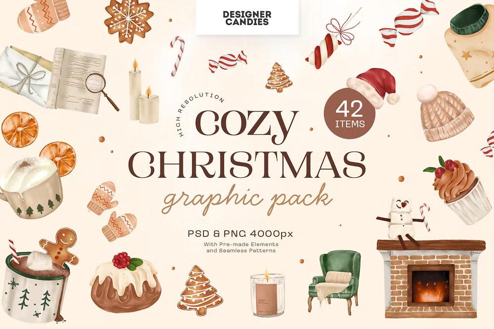 Cozy christmas graphic pack