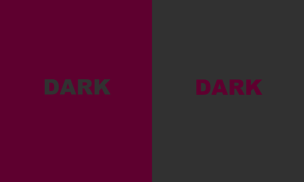 Dark and dark color combination