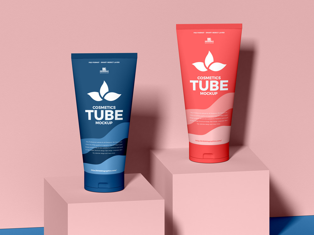 Toothpaste cosmetic tube mockup cover