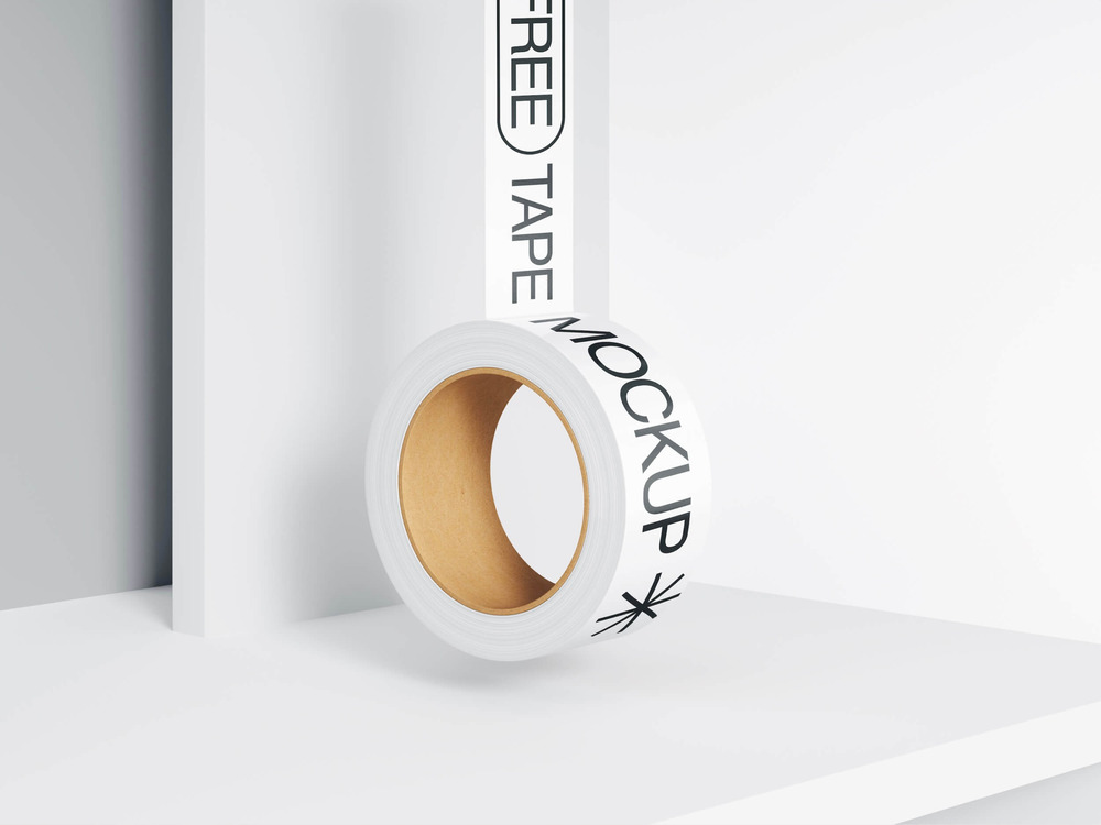 Free white hanging duct tape mockup template