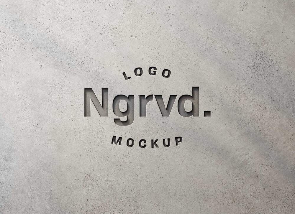 Free engraved logo mockup in two colors