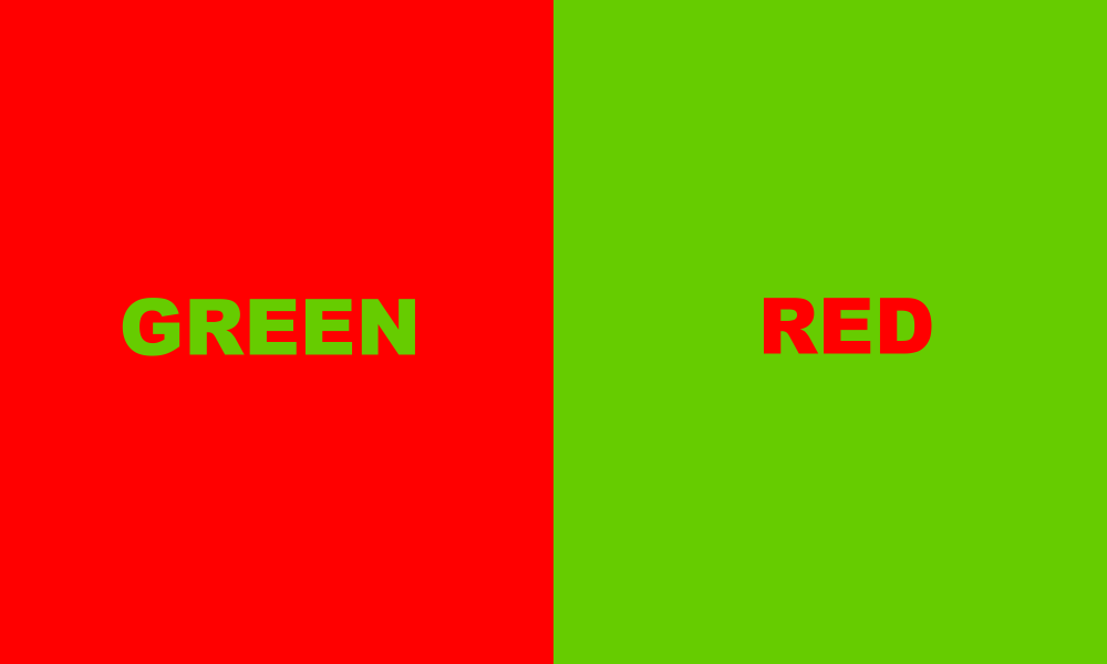 Green and red color combination