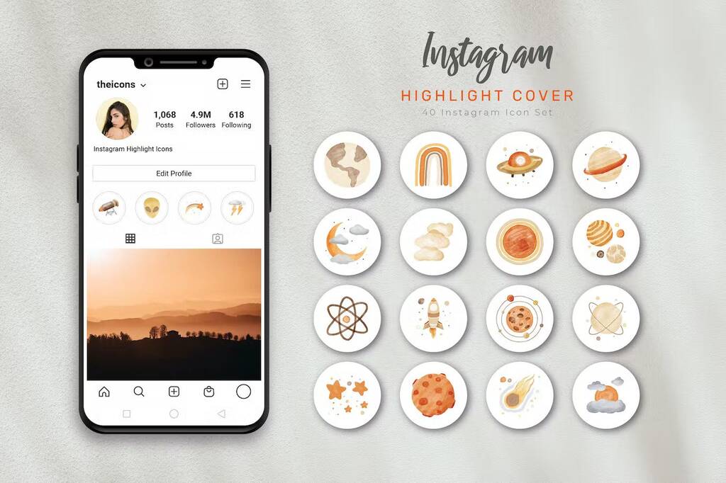 Space related Instagram highlight covers