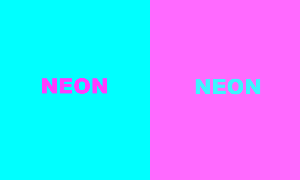Neon and neon color combination