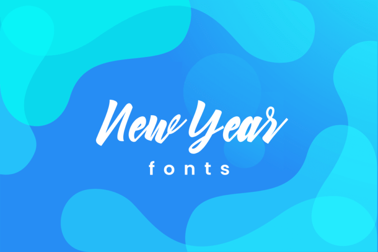 A glowing new year fonts cover