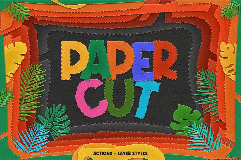 Colorful paper cutout effects Photoshop action