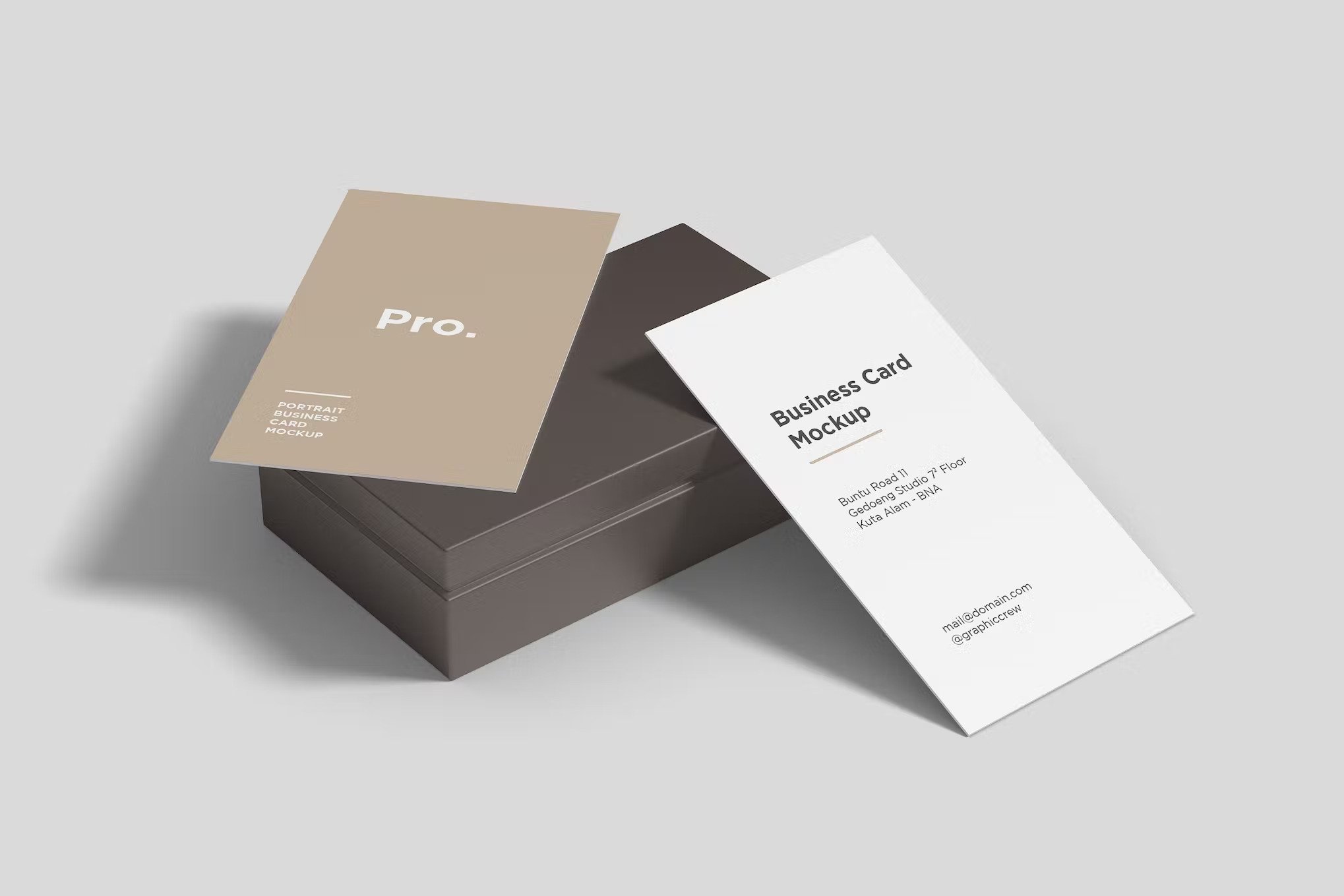 Portrait business card mockup template