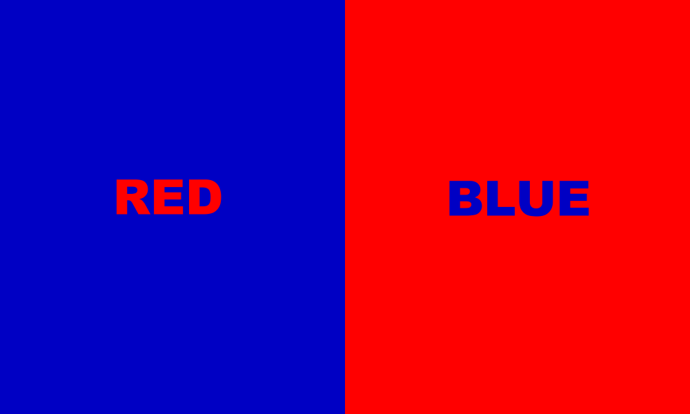 Red and blue color combination