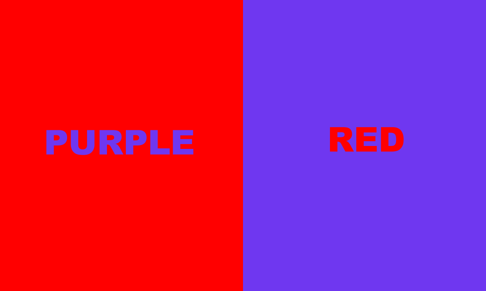 Red and purple color combination