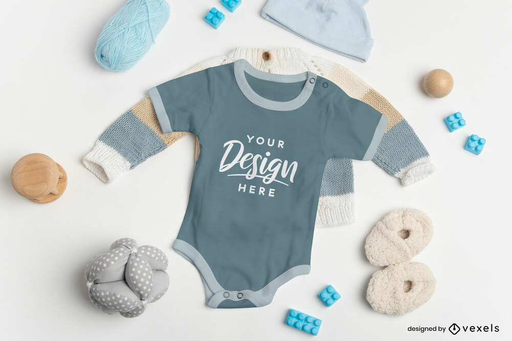 Baby onesie mcokup template