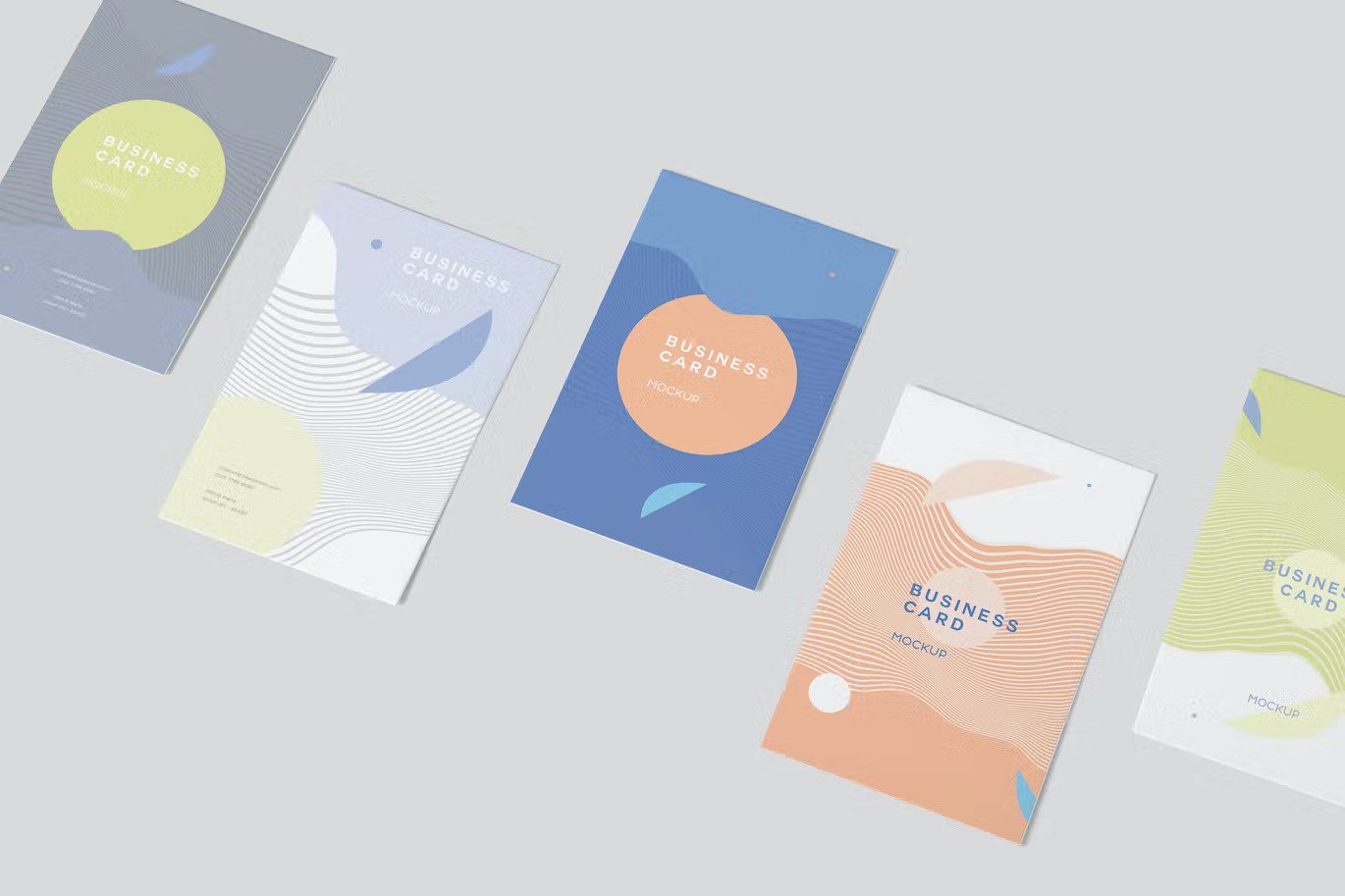 Different styles vertical business card mockups