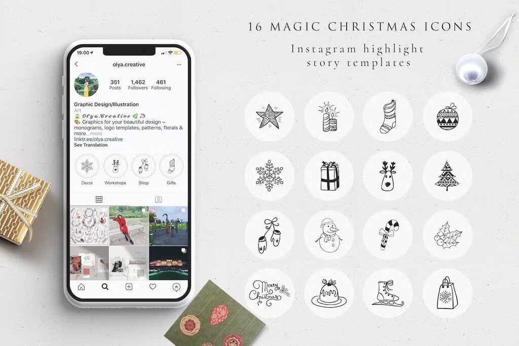 16 magic Christmas Instagram highlight icons