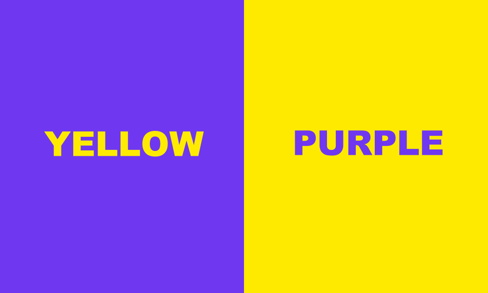 Yellow and puple color combination