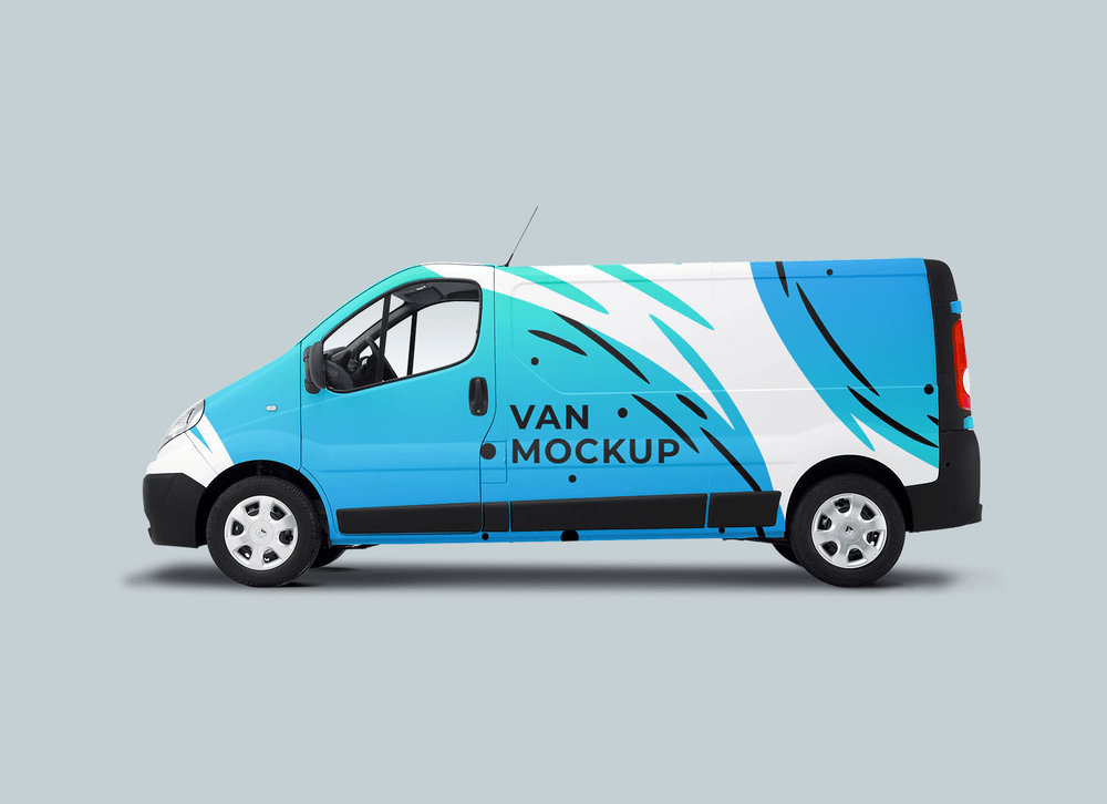 Free cargo van mockup template