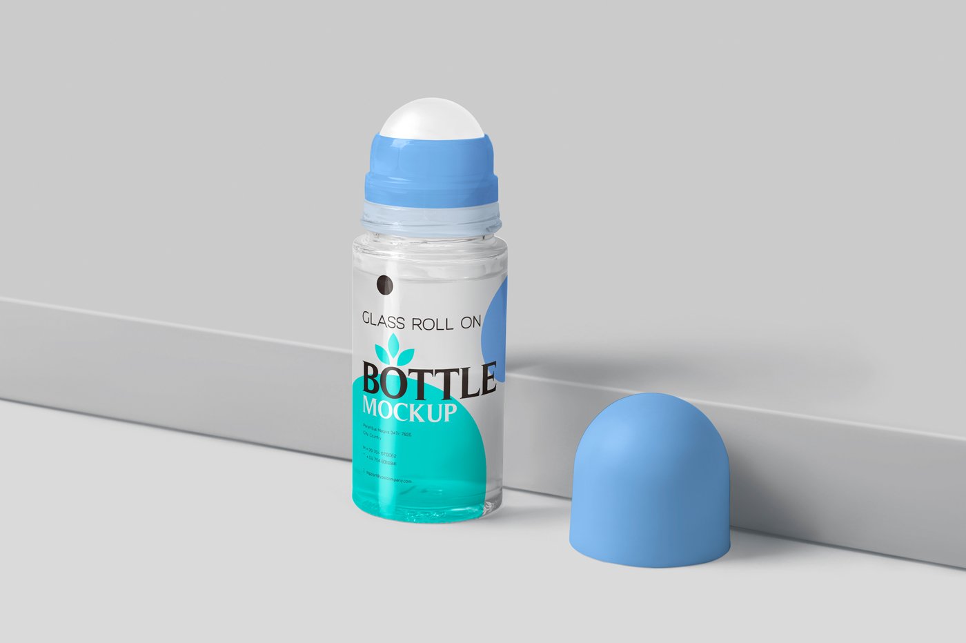 Glass roll on bottle mockup set