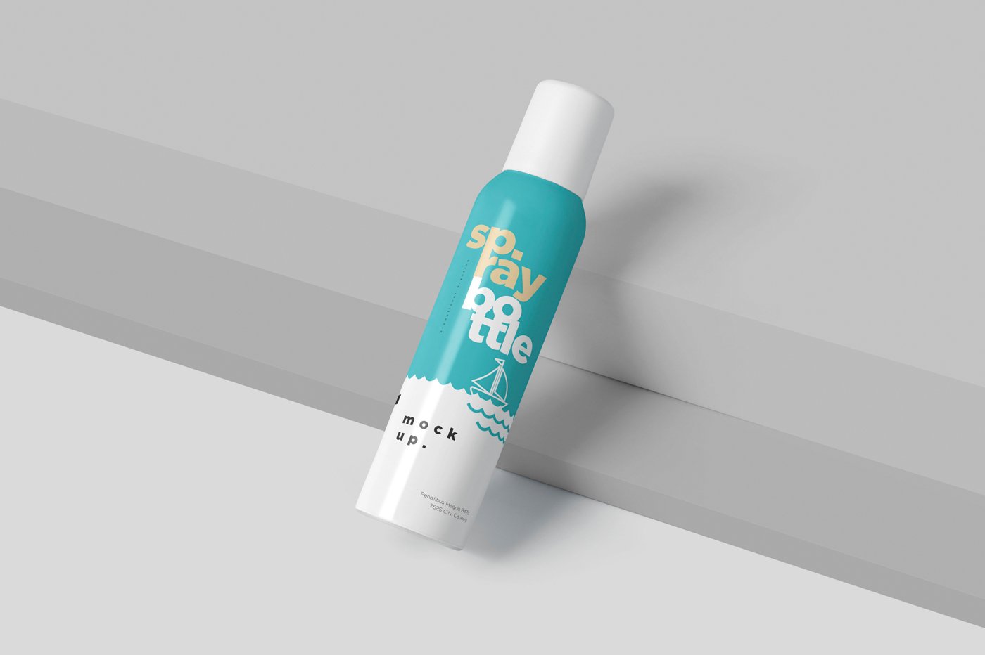 Metal deodorant mockup template set