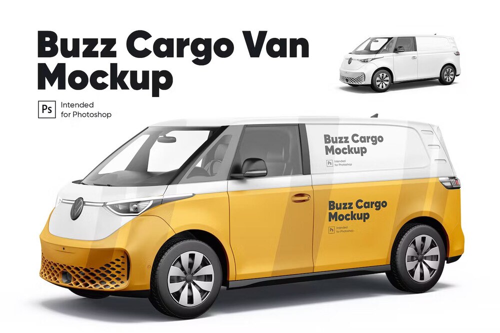 Buzz cargo van mockup template