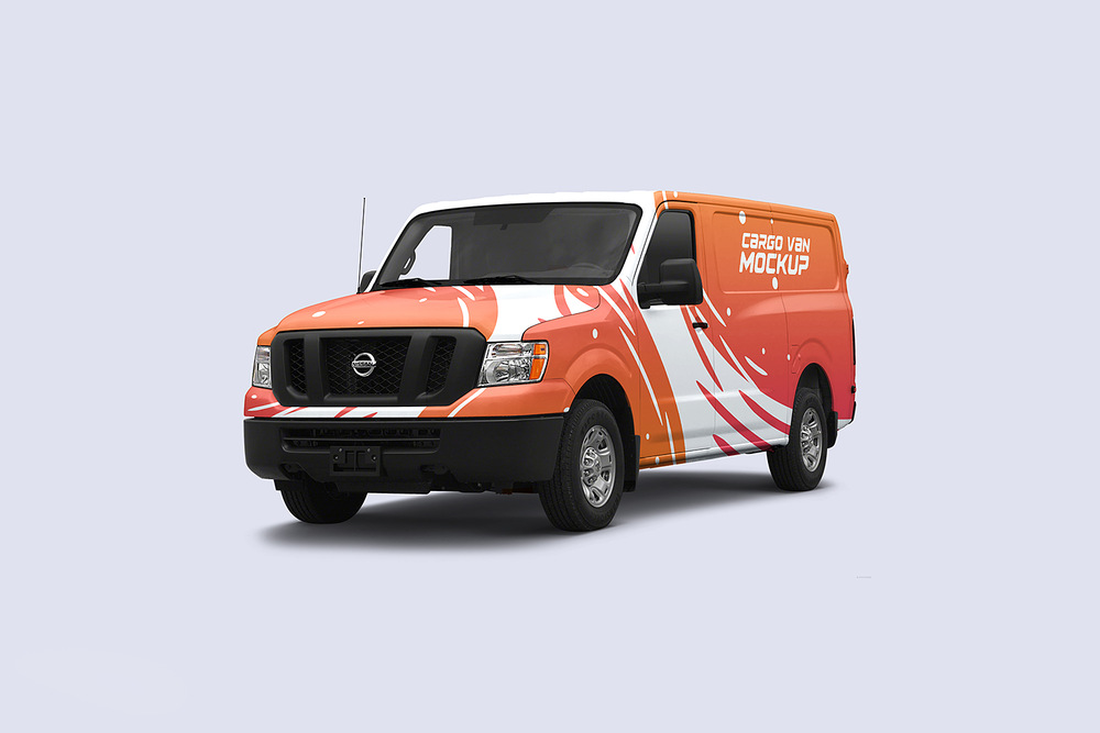 A free braning cargo van mockup