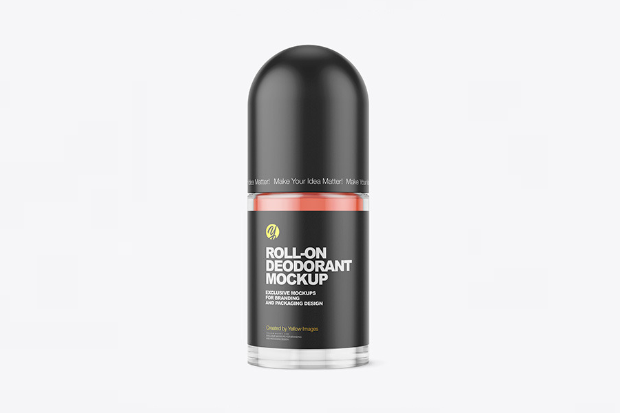 Clear glass roll on deodorant mockup