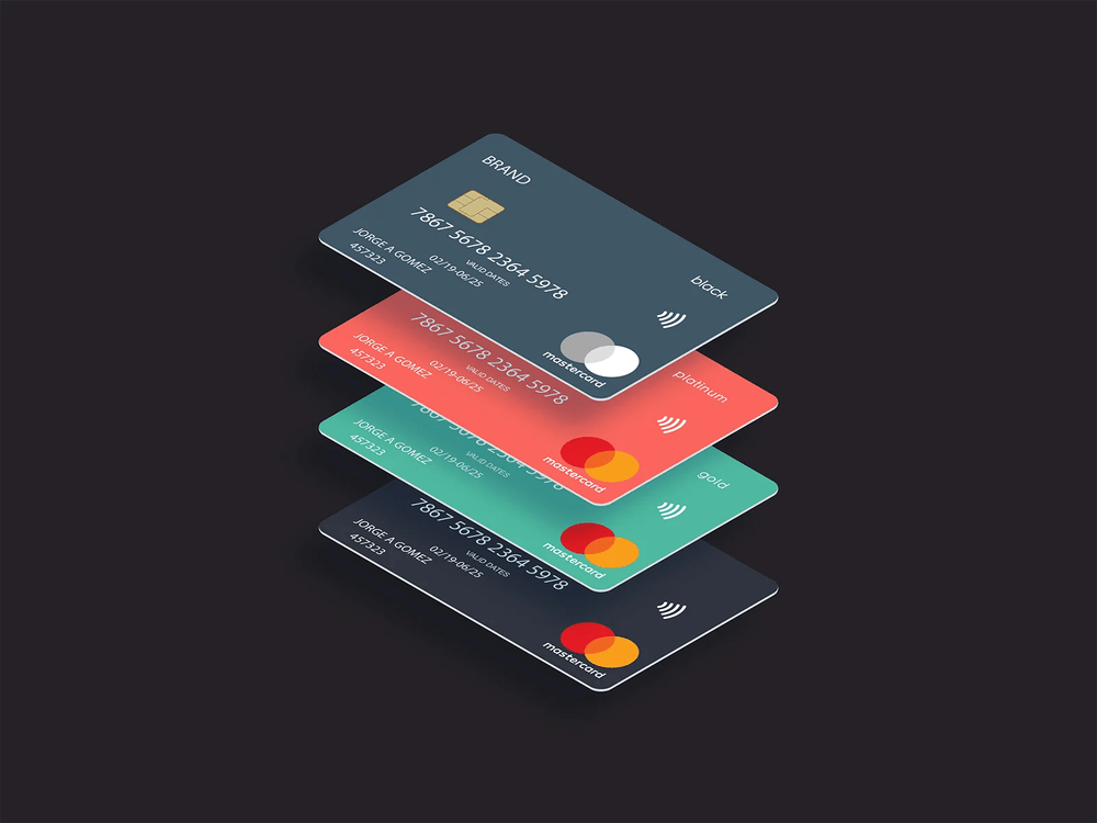 Credit card mockup templates cover