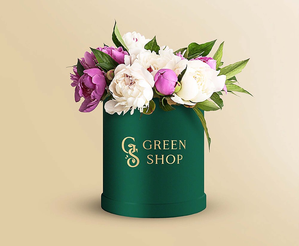 A pot mockup full of flowers