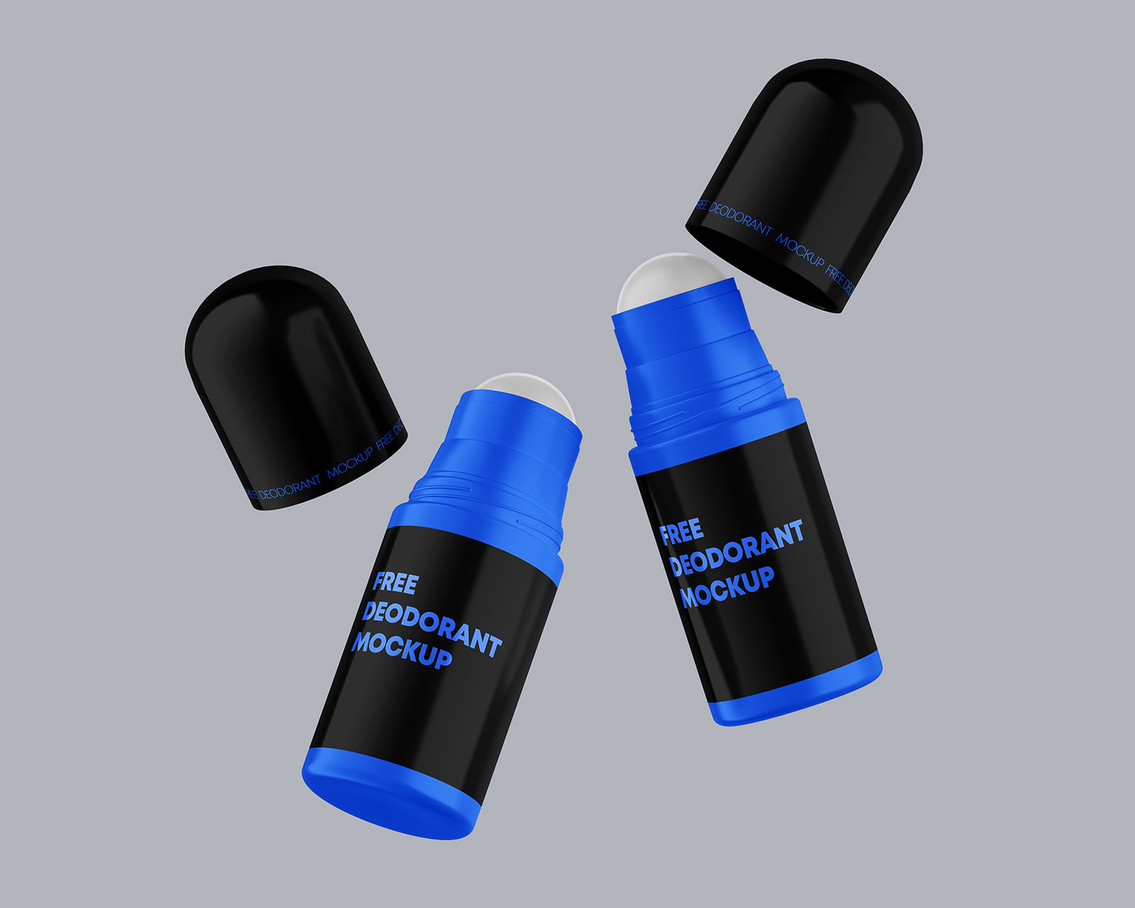 A free floating deodorant mockup set