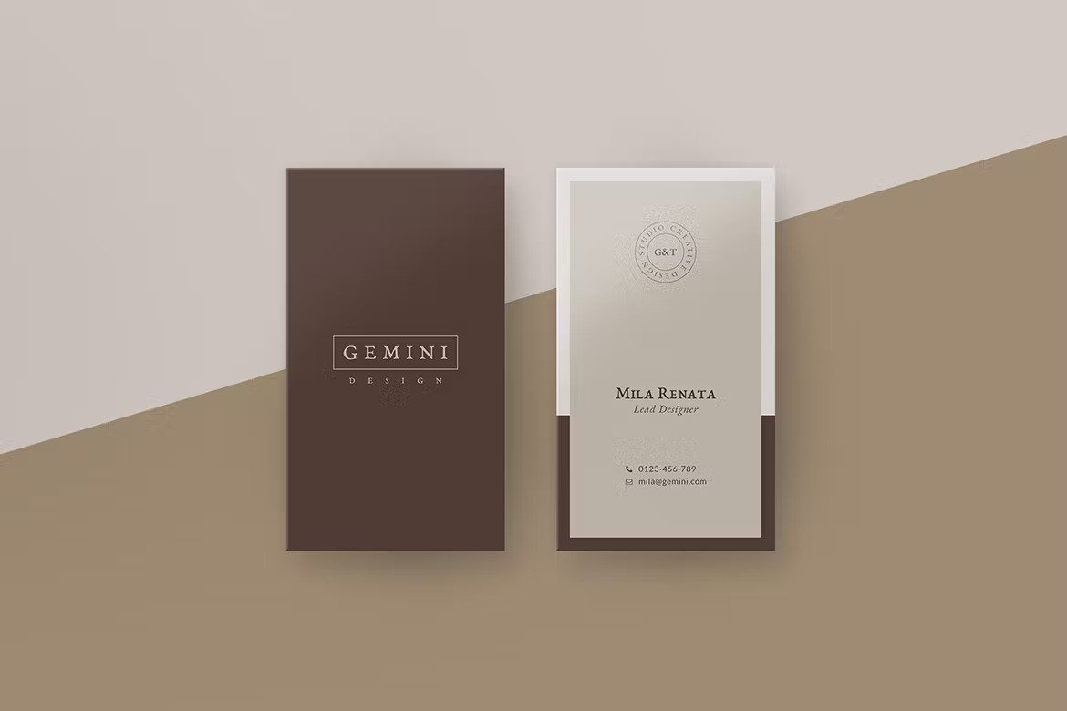 Brown clean business card templates