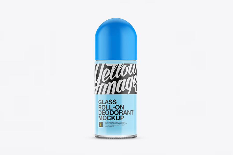 Glass roll on deodorant mockup