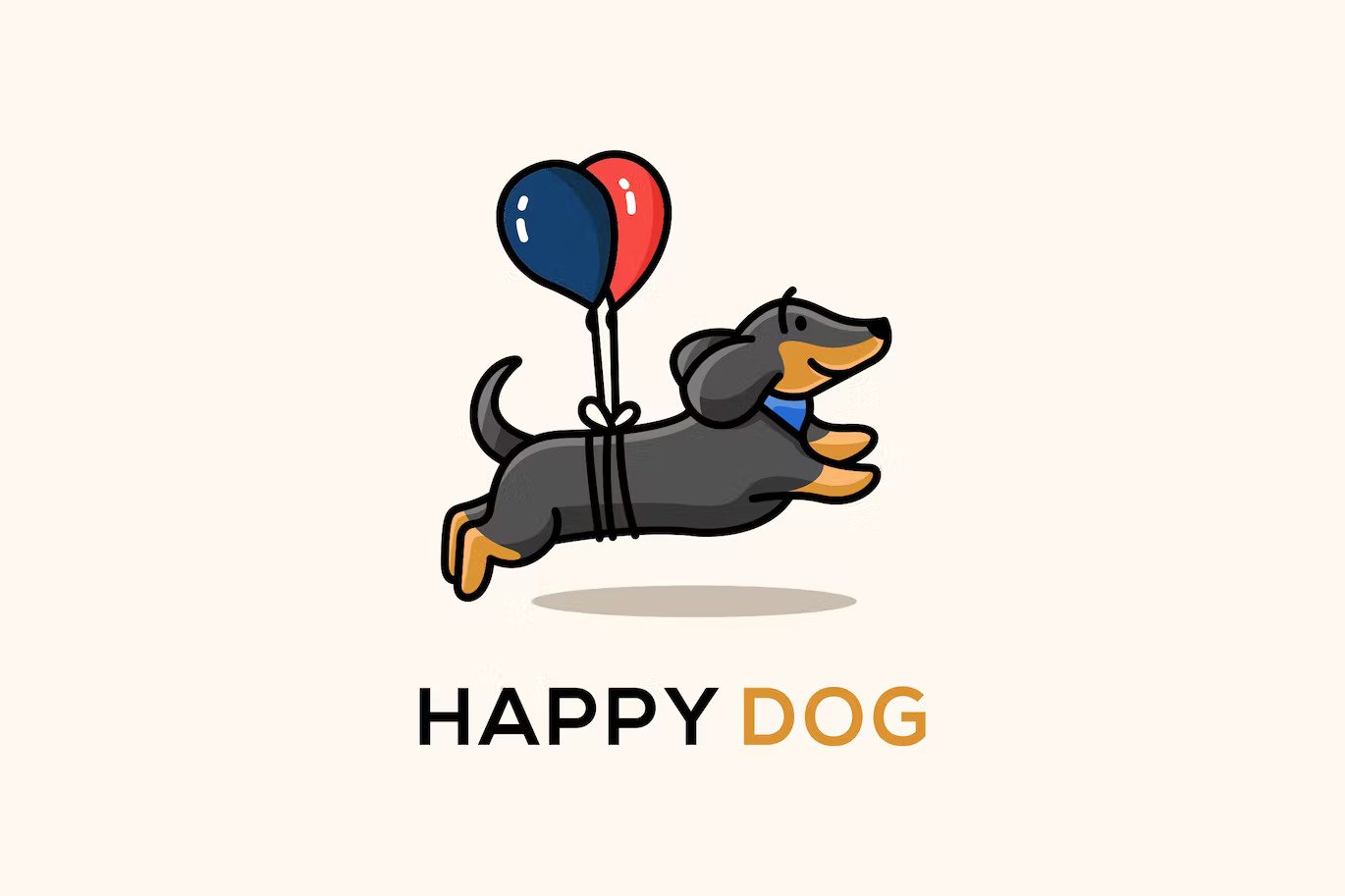 A happy dog vector logo template