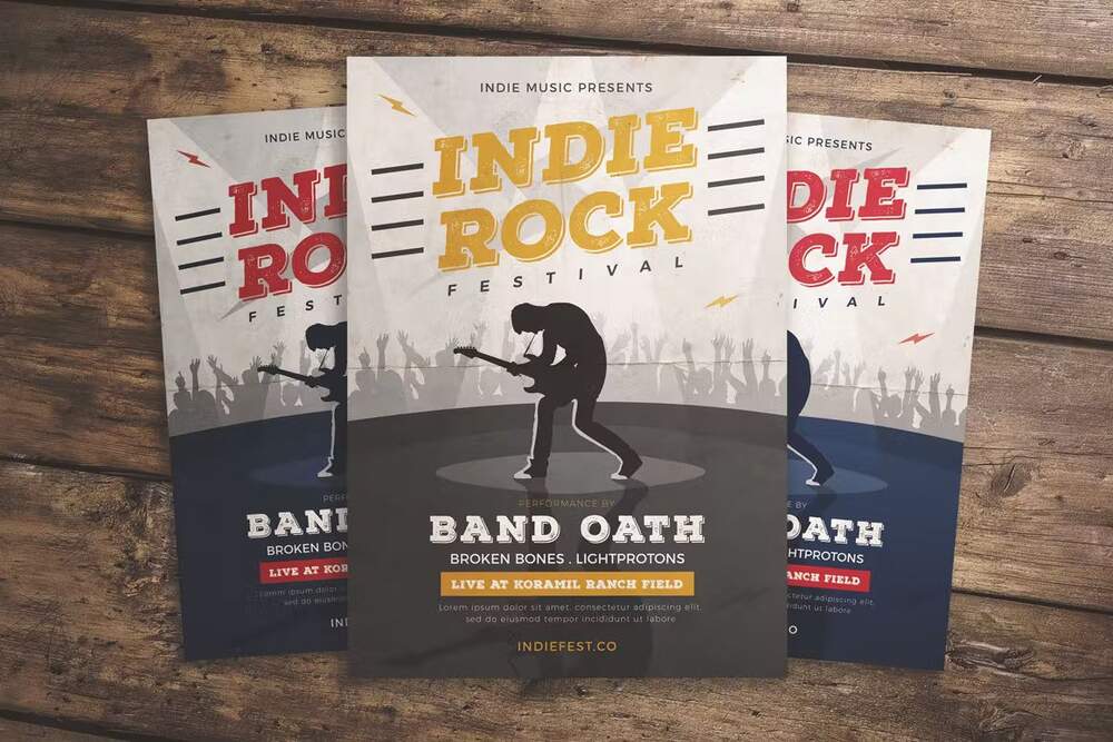 An indie rock festival flyer template