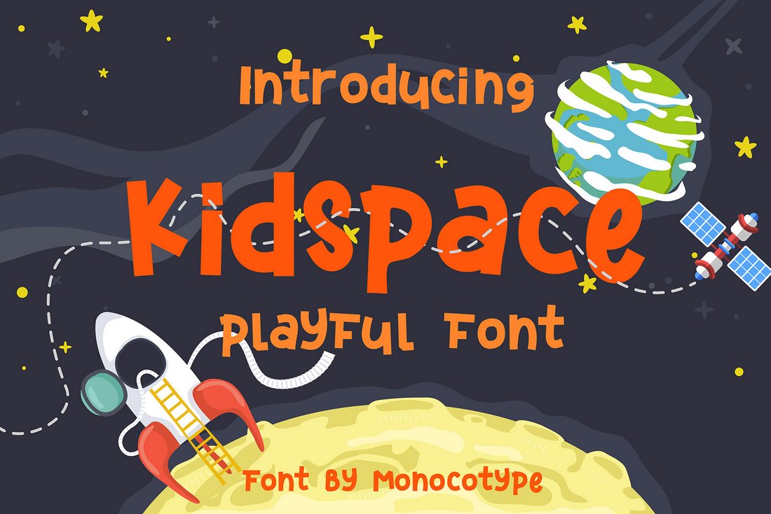 A free playful space style kids font