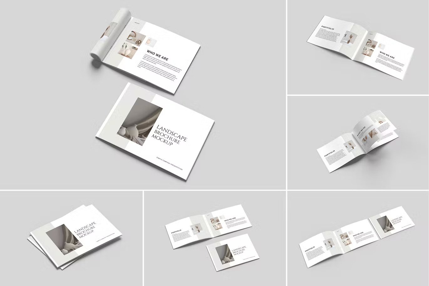 Clean landscape brochure mockup templates