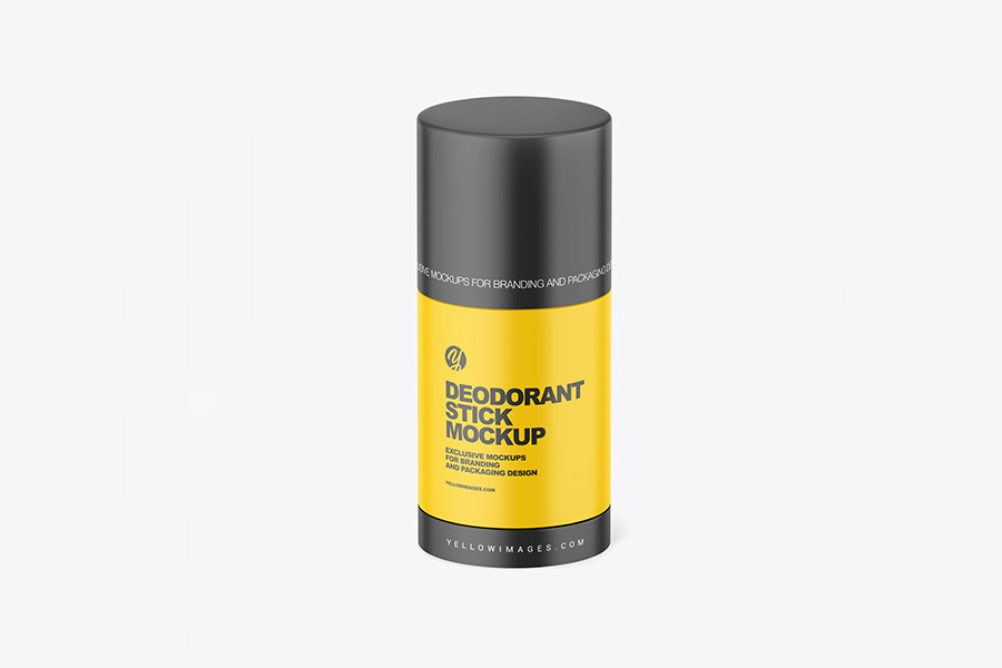 Yellow and black matte deodorant mockup