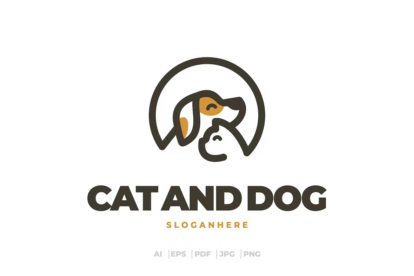 Cat and dog logo template