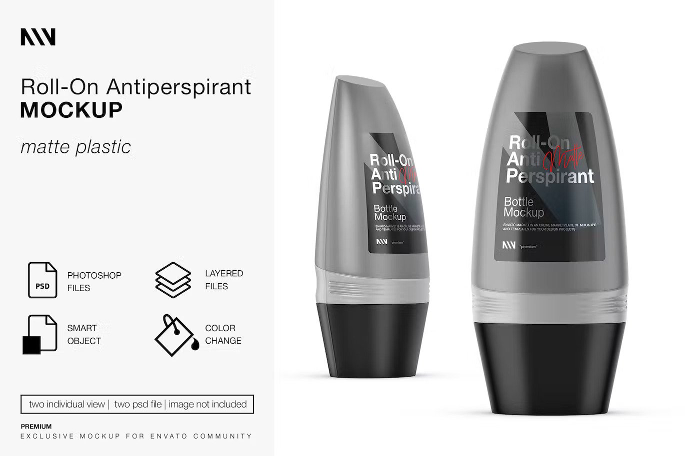 Roll on deodorant mockup template