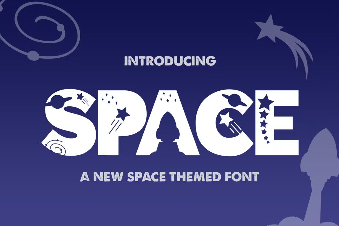 A kids futuristic space font