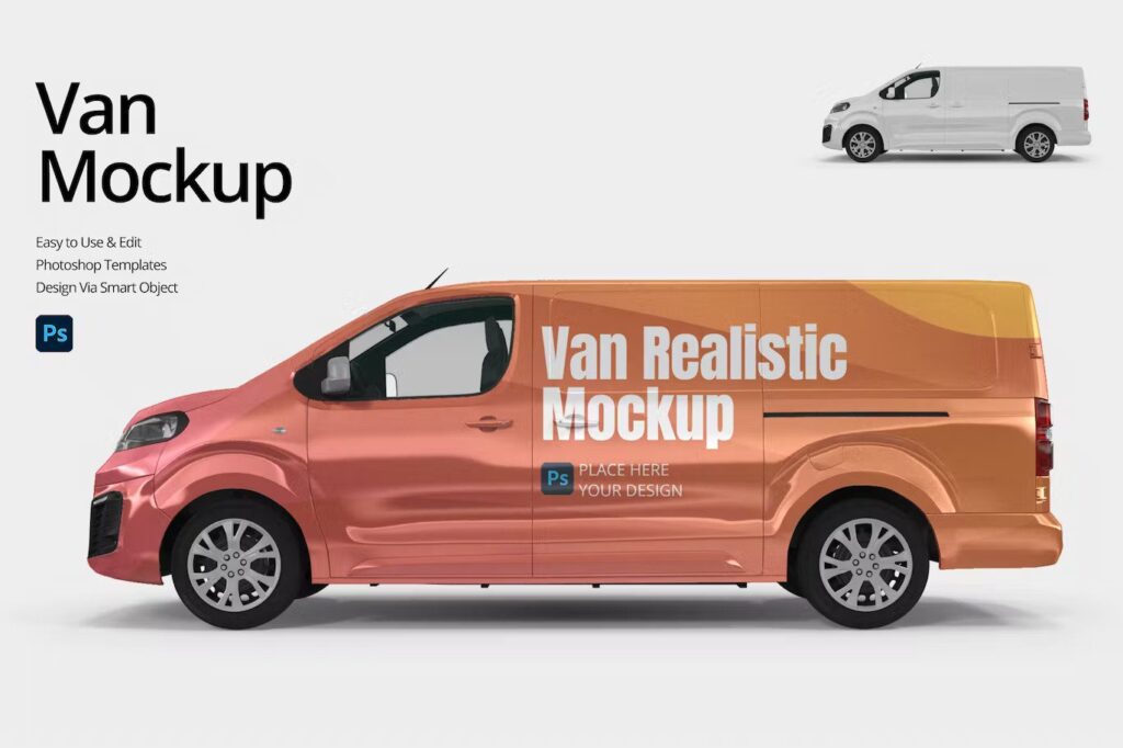 A realistic van mockup