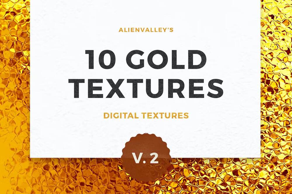Ten gold digital textures