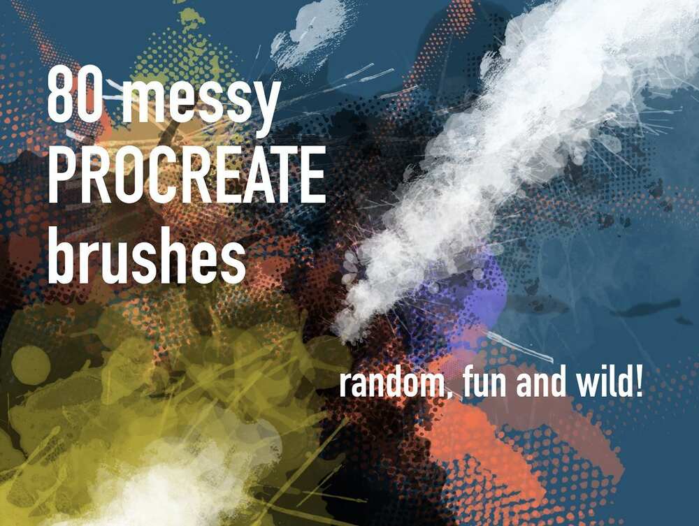 A huge set of messy brushes for procreate