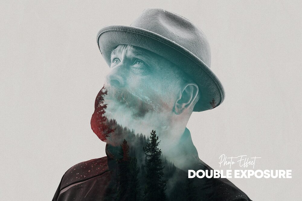 A double exposure photo effect via Photoshop