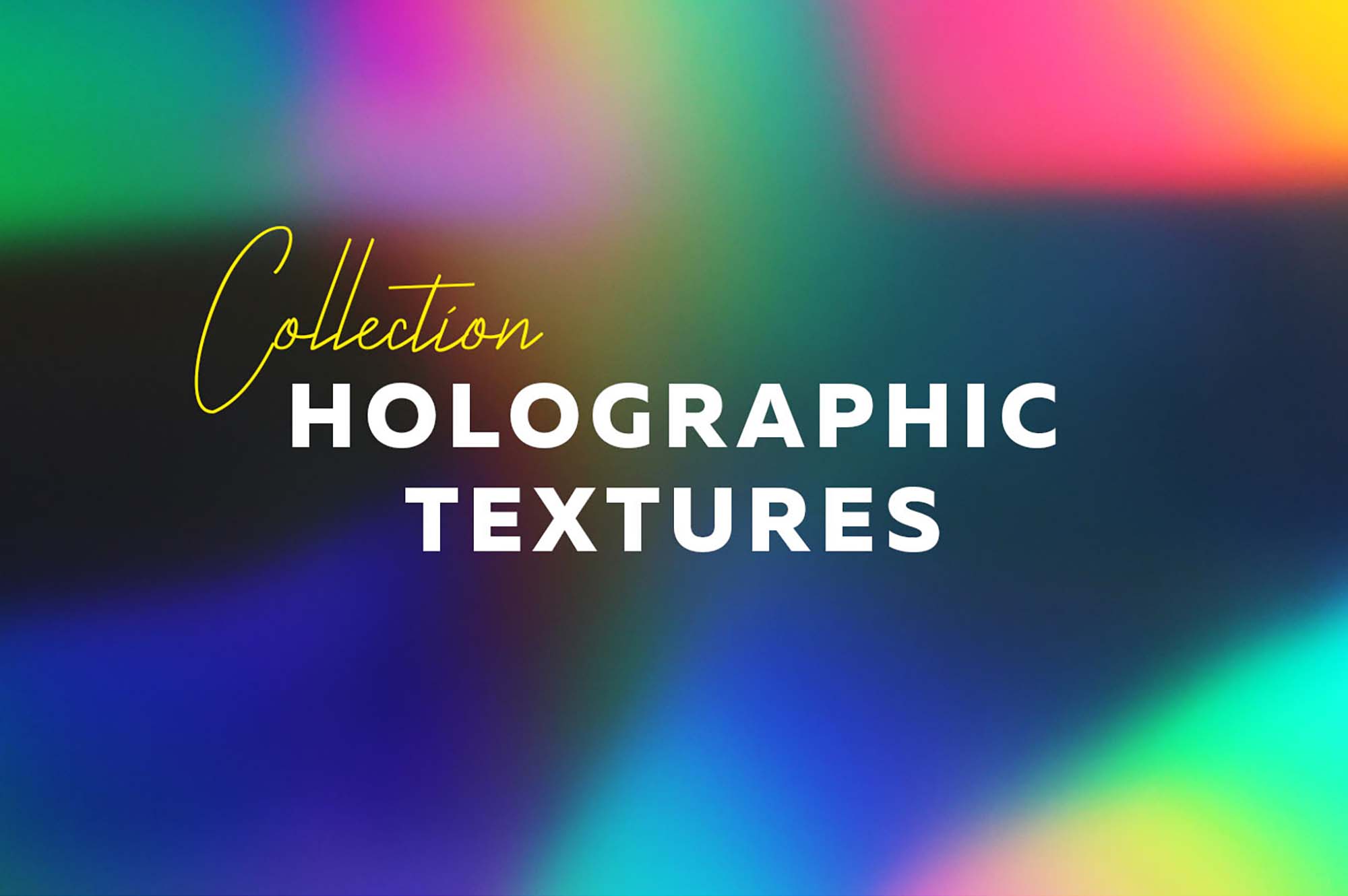 A collection of holographic rainbow textures