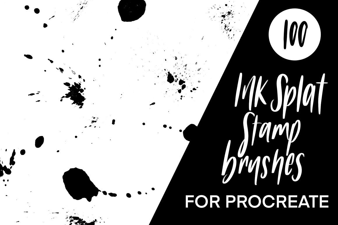 An ink splat stamp brushes for procreate