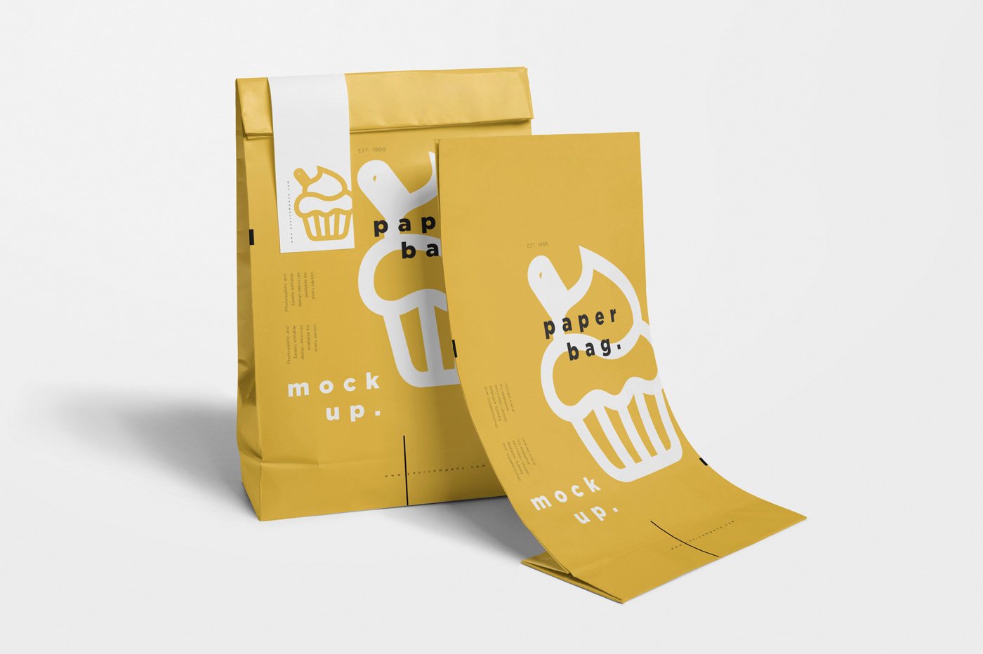 A set of paper bags mockup templates