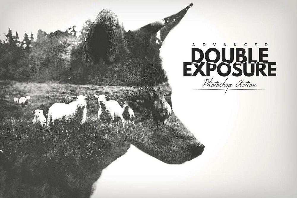 An advanced set of double exposure photoshop actions