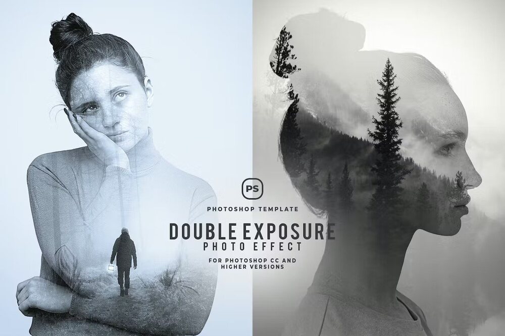 A photo effect in double exposure
