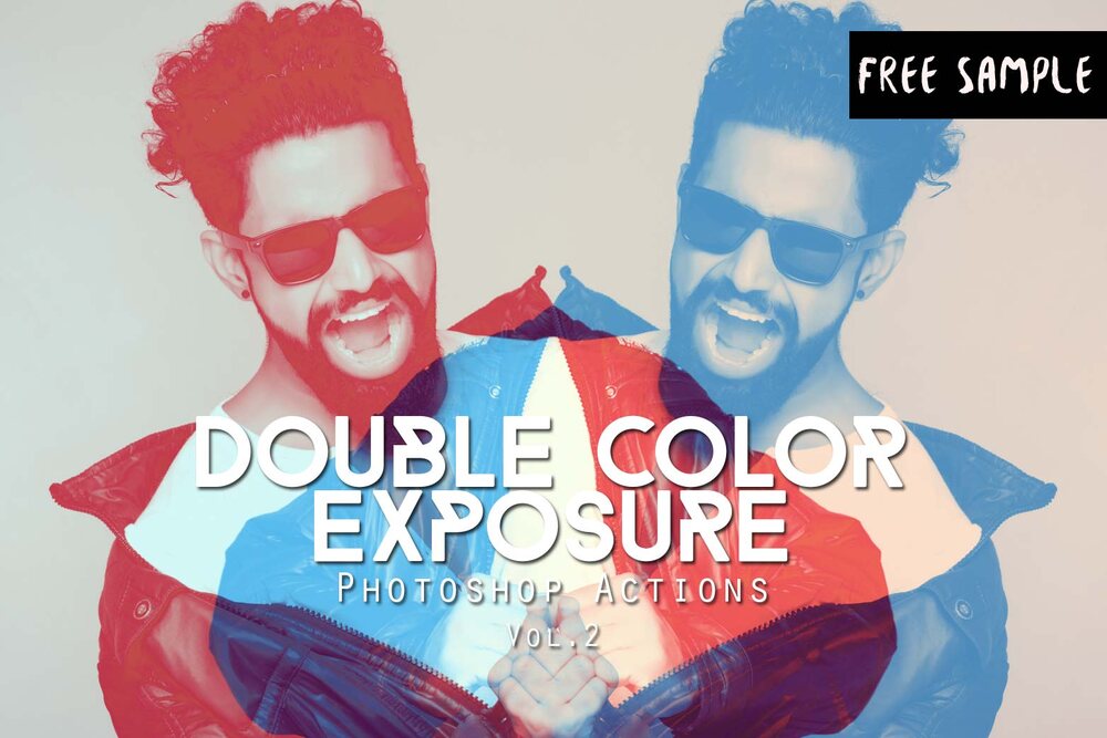 A free double color exposure photoshop action